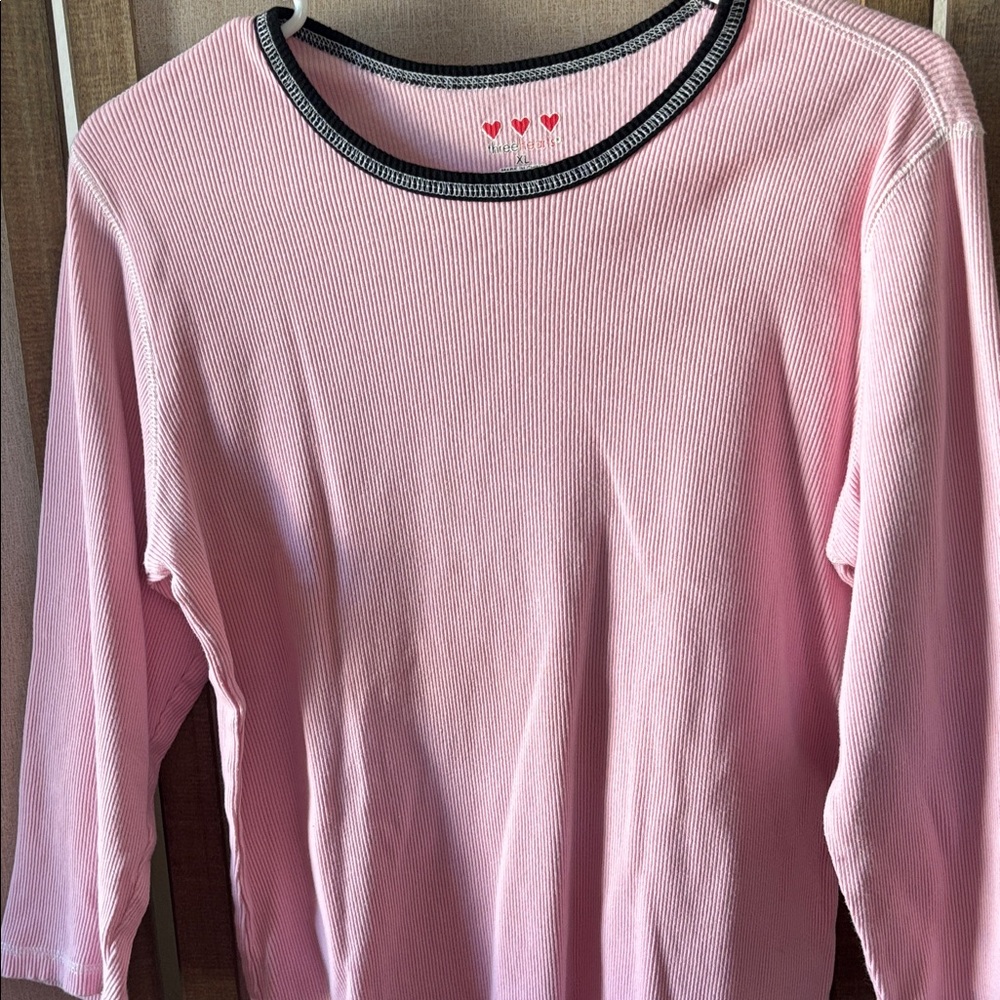 FINAL MARKDOWN Three Hearts Pink Long Sleeve  Tee xl